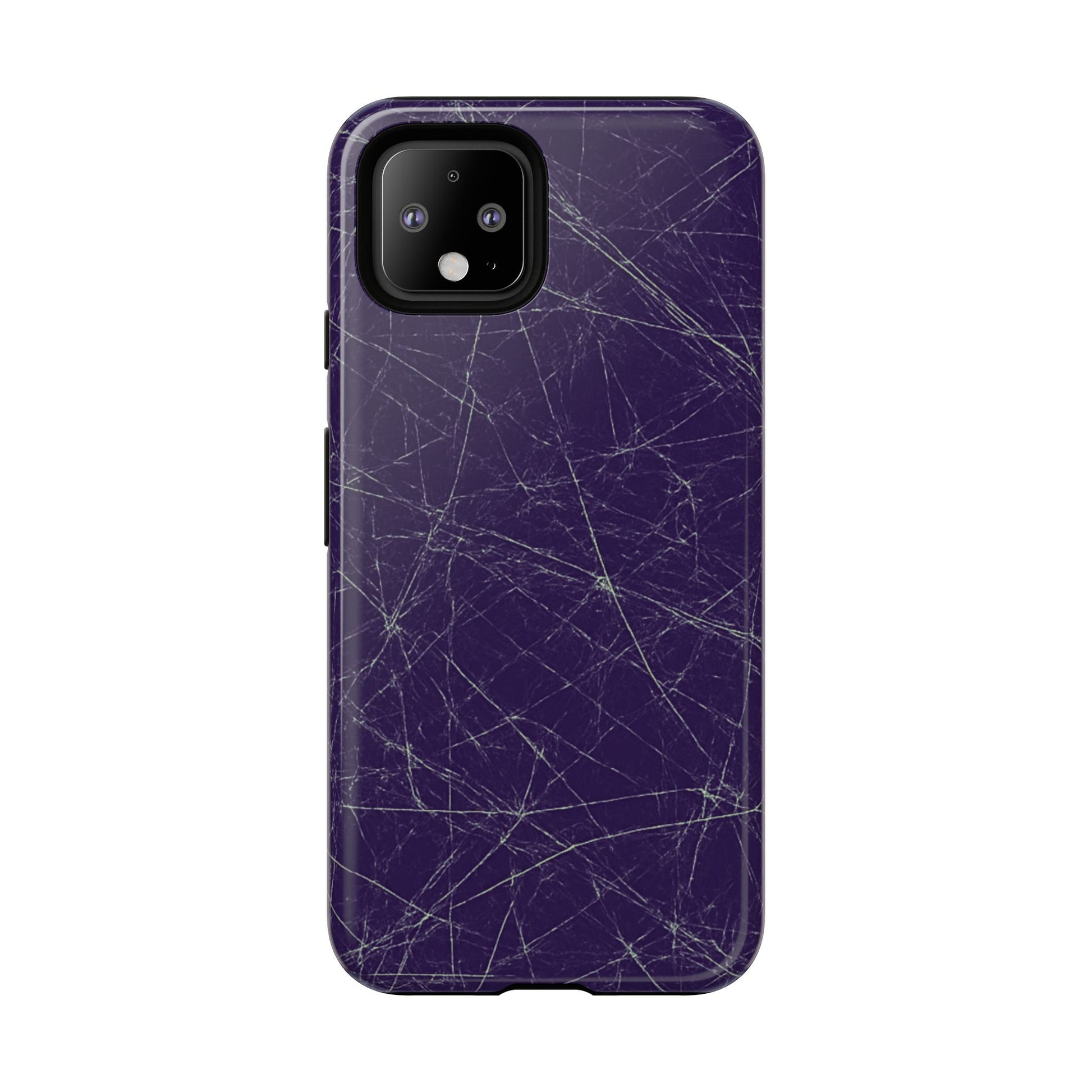 Fragmented impact-resistant phone case with cracked-glass design by NecroGrip.