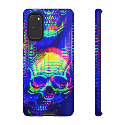 Phone Case - Bright Colorful Jittery Skull Design - NecroGrip 