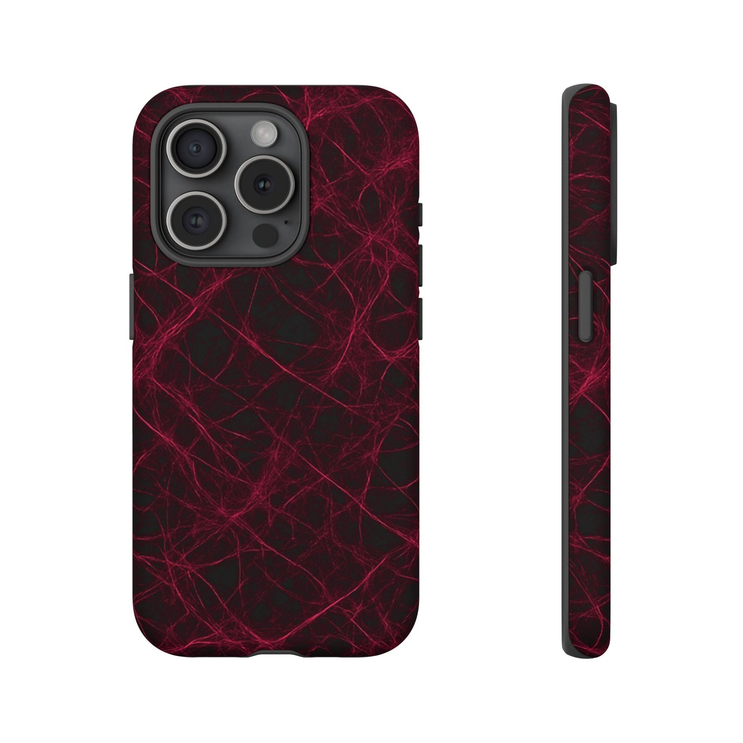 Crimson Synapse – Impact-Resistant Tough Phone Case for iPhone, Samsung & Google Pixel | NecroGrip