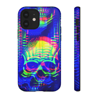 Phone Case - Bright Colorful Jittery Skull Design - NecroGrip 