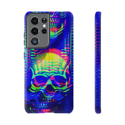 Phone Case - Bright Colorful Jittery Skull Design - NecroGrip 