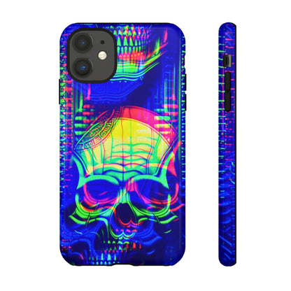 Phone Case - Bright Colorful Jittery Skull Design - NecroGrip 