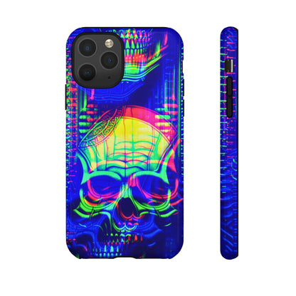 Phone Case - Bright Colorful Jittery Skull Design - NecroGrip 