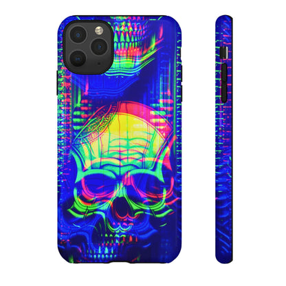 Phone Case - Bright Colorful Jittery Skull Design - NecroGrip 