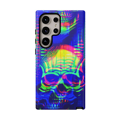 Phone Case - Bright Colorful Jittery Skull Design - NecroGrip 
