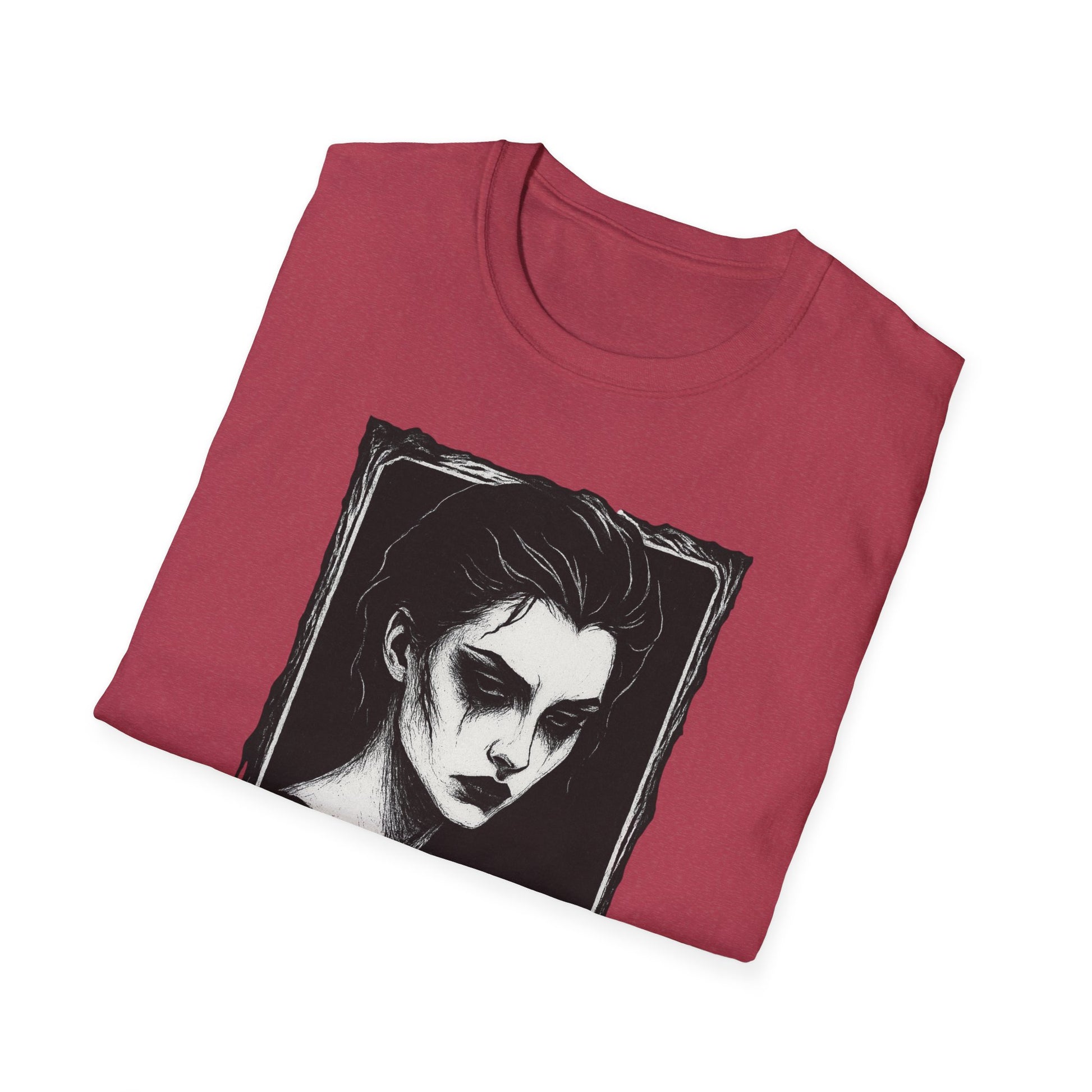 Framed in Mourning – Gothic Portrait Drip T-Shirt - NecroGrip 