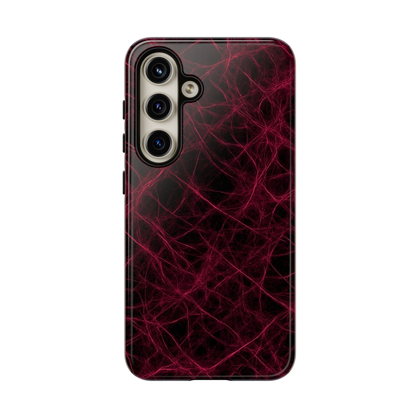 Crimson Synapse – Impact-Resistant Tough Phone Case for iPhone, Samsung & Google Pixel | NecroGrip